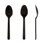 AmerCareRoyal Take-Out/Dine-In/Disposable Cutlery And Utensils/Disposable Cutlery/Disposable Spoons Medium Heavy Weight Black Polypropylene Teaspoons, Case of 1,000