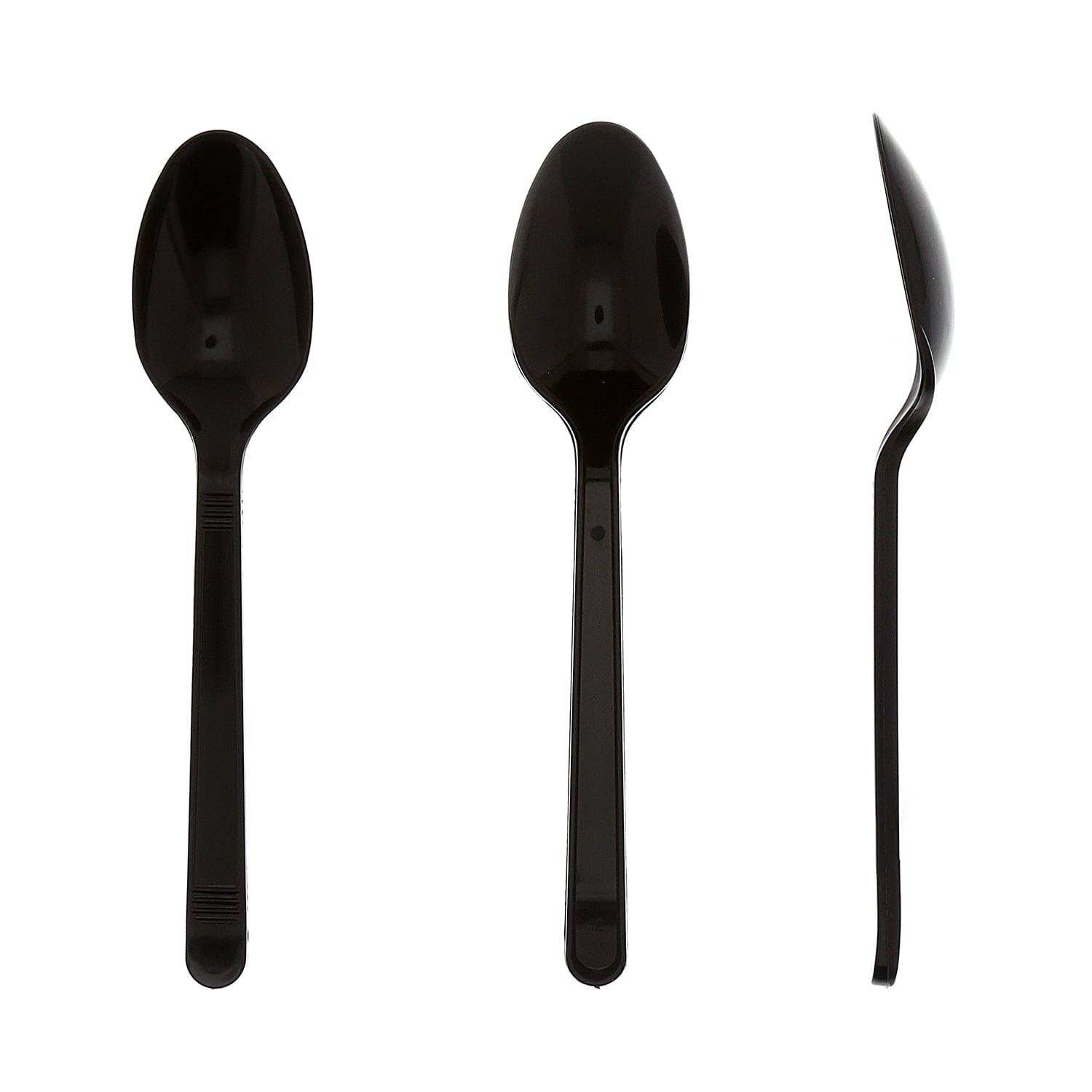 AmerCareRoyal Take-Out/Dine-In/Disposable Cutlery And Utensils/Disposable Cutlery/Disposable Spoons Medium Heavy Weight Black Polypropylene Teaspoons, Case of 1,000