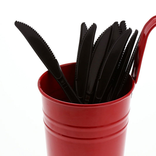 AmerCareRoyal Take-Out/Dine-In/Disposable Cutlery And Utensils/Disposable Cutlery/Disposable Knives Medium Heavy Weight Black Polypropylene Knives, Case of 1,000