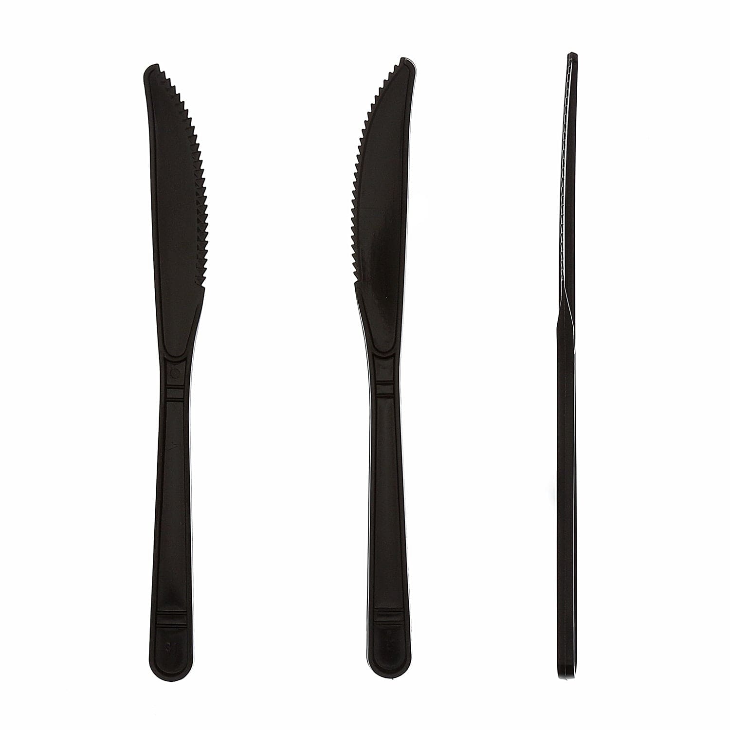 AmerCareRoyal Take-Out/Dine-In/Disposable Cutlery And Utensils/Disposable Cutlery/Disposable Knives Medium Heavy Weight Black Polypropylene Knives, Case of 1,000