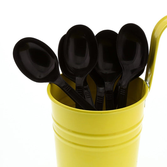 AmerCareRoyal Take-Out/Dine-In/Disposable Cutlery And Utensils/Disposable Cutlery/Disposable Spoons Medium Heavy Weight Black Polypropylene Soup Spoons, Case of 1,000