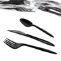 AmerCareRoyal Take-Out/Dine-In/Disposable Cutlery And Utensils/Disposable Cutlery/Disposable Cutlery Kits 3 Piece Kit Black Medium Weight Fork-Spoon-Knife, Case of 500