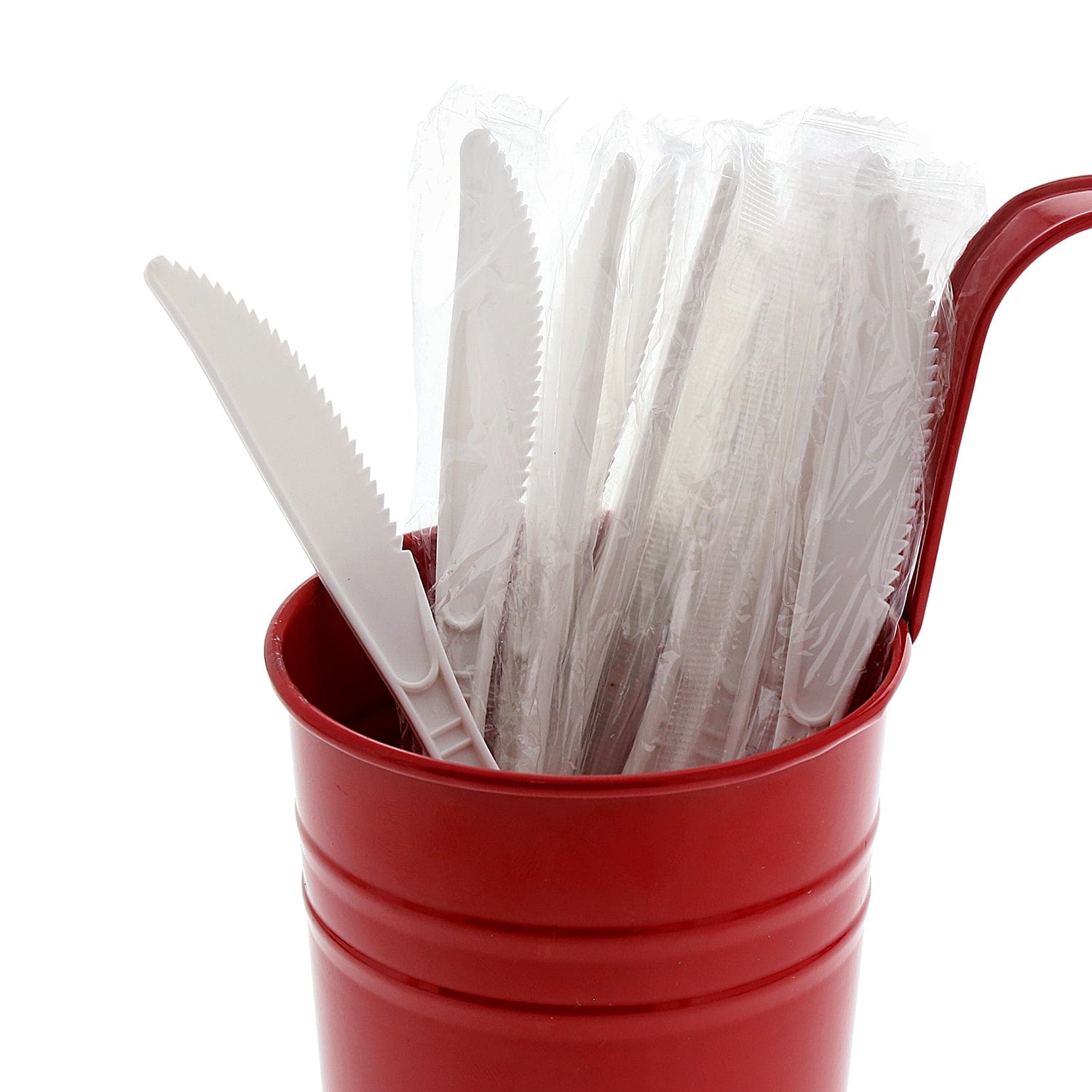 AmerCareRoyal Take-Out/Dine-In/Disposable Cutlery And Utensils/Disposable Cutlery/Disposable Knives Medium Heavy Weight White Polypropylene Individually Wrapped Knives, Case of 1,000