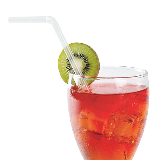 AmerCareRoyal Take-Out/Dine-In/Disposable Beverage Supplies/Straws 7-5/8" Jumbo Flex Clear Paper Wrapped Straws, Case of 9,600