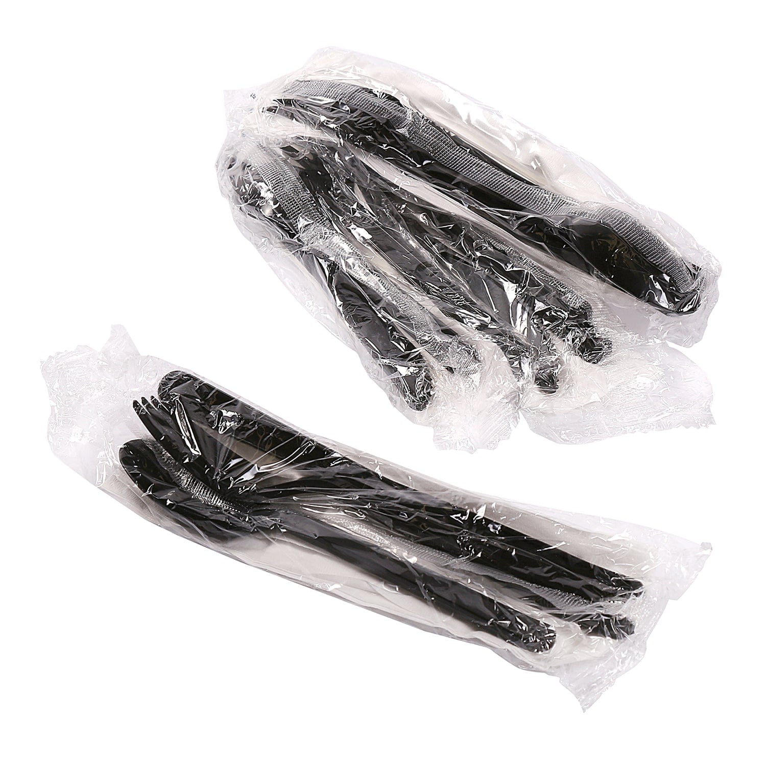 AmerCareRoyal Take-Out/Dine-In/Disposable Cutlery And Utensils/Disposable Cutlery/Disposable Cutlery Kits 4 Piece Kit Black Medium Heavy Fork-Spoon-Knife-12" x 13" Napkin, Case of 500