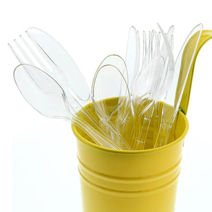 AmerCareRoyal Take-Out/Dine-In/Disposable Cutlery And Utensils/Disposable Cutlery/Disposable Cutlery Kits Heavy Clear Polystyrene Forks-Spoons-Knives, Case of 1,440