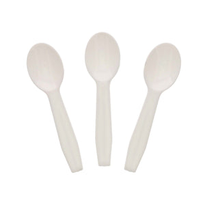 CiboWares.com Take-Out/Dine-In/Disposable Cutlery And Utensils/Disposable Cutlery/Disposable Spoons Case of 3,000 White Plastic Taster Spoon, 100 to 3,000