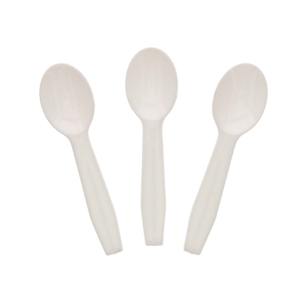 CiboWares.com Take-Out/Dine-In/Disposable Cutlery And Utensils/Disposable Cutlery/Disposable Spoons Case of 3,000 White Plastic Taster Spoon, 100 to 3,000