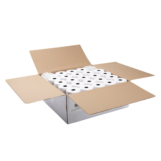 AmerCareRoyal POS Supplies/Bond Register Rolls 3.25" x 215' 1 Ply 7/16" ID Core White Bond Register Rolls, Case of 48