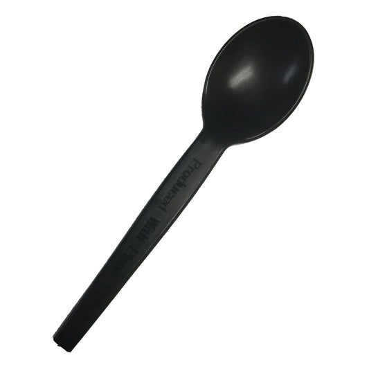 CiboWares /Cutlery and Utensils/Cutlery 7" Black Plant Starch Soup Spoons, Case of 1,000