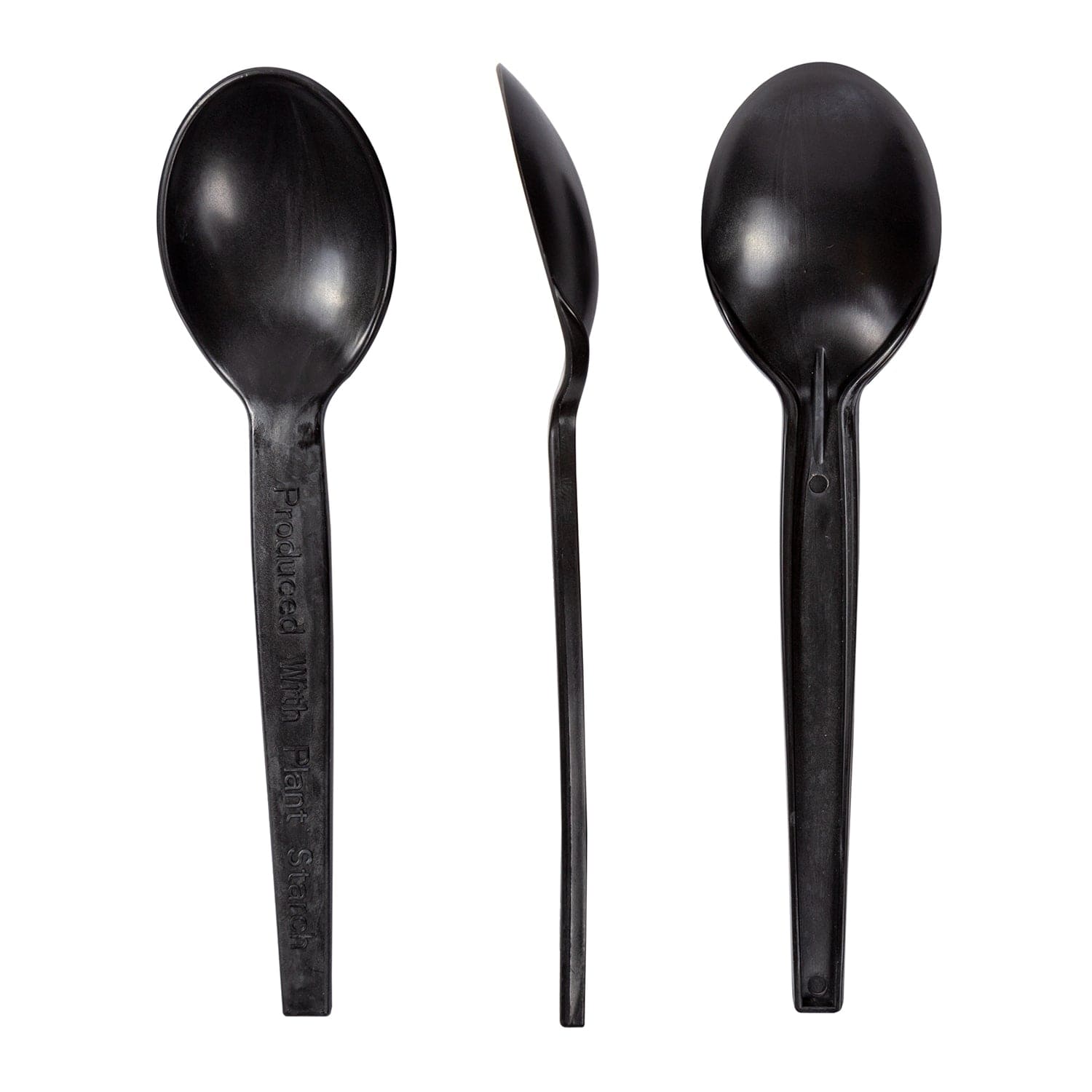 CiboWares /Cutlery and Utensils/Cutlery 7" Black Plant Starch Soup Spoons, Case of 1,000
