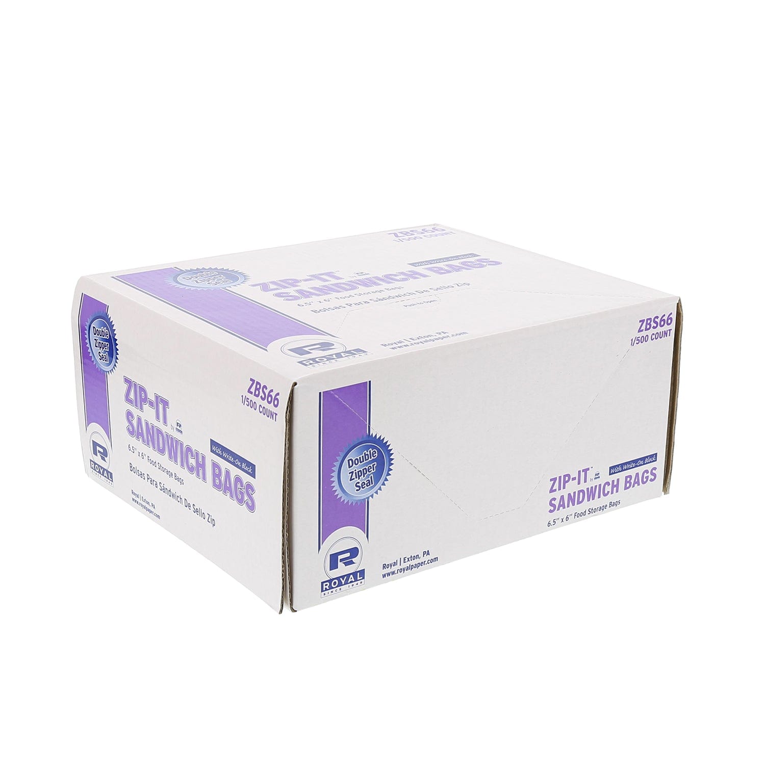 CiboWares.com Take-Out/Dine-In/Disposable Bags/Zip Bags 6.5" x 6" Double Zipper Sandwich Bags, Pack of 500