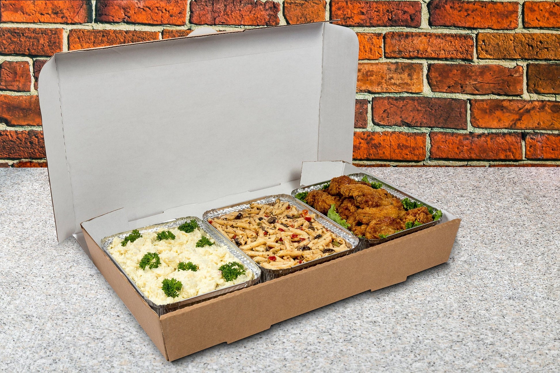 CiboWares.com Take-Out/Dine-In/Take Out Containers/Take-Out Food Boxes Full Pan 21" x 13" x 3" Corrugated Catering Box, Case of 50 or Pallet (16 cases)