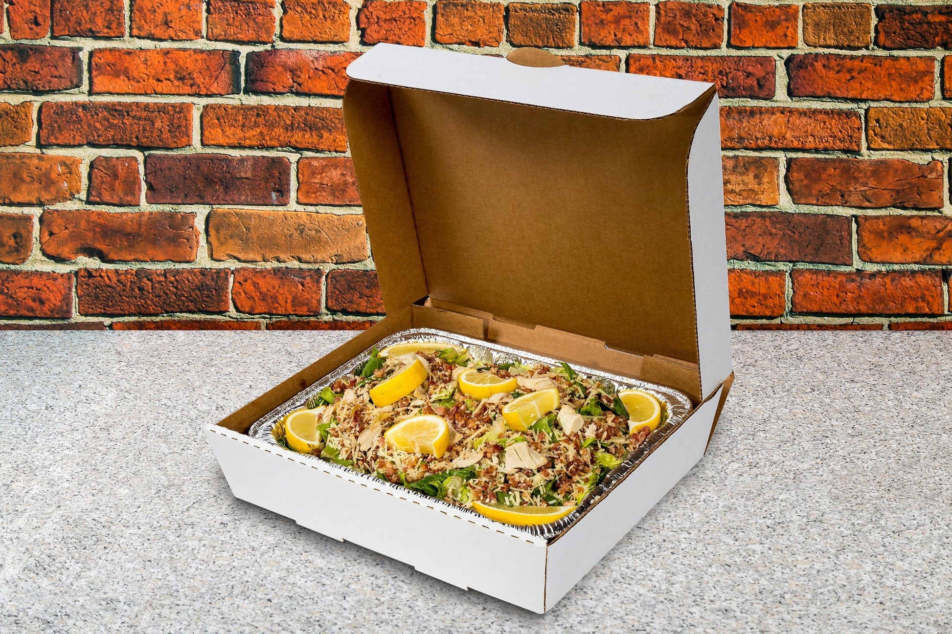 CiboWares.com Take-Out/Dine-In/Take Out Containers/Take-Out Food Boxes Half Pan 13" x 10-7/8" x 3" Corrugated Catering Box, Case of 50