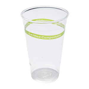 CiboWares.com Take-Out/Dine-In/Disposable Beverage Supplies 24 oz. Clear PLA Compostable Cups, Case of 600