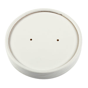 CiboWares.com Take-Out/Dine-In/Take Out Packaging/Food Containers and Lids Case of 500 8/12 oz. White Vented Paper Food Container Lids, 25 & 500