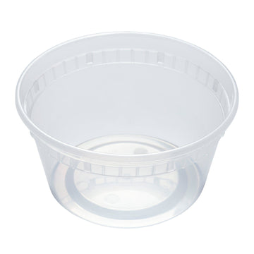 Choice 16 oz. Microwavable Clear Round Deli Container and Lid Combo Pack -  250/Case