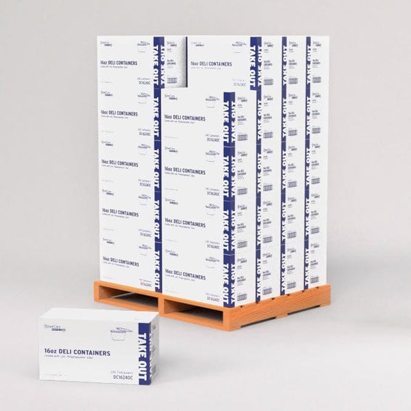 Yocup 16 oz Translucent Plastic Round Deli Container w/ Lid Combo - 1 case  (240 set)
