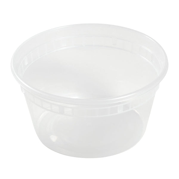 240-Case) 8 oz Microwavable Clear Round Plastic Deli Food