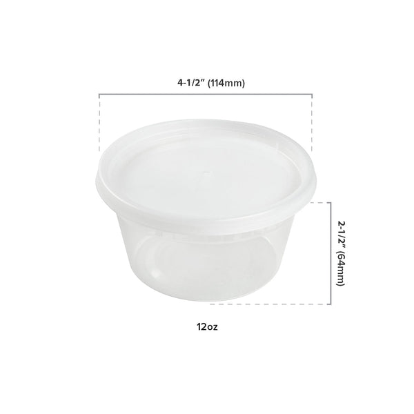 12 oz. Clear Deli Containers and Lids, Case of 240