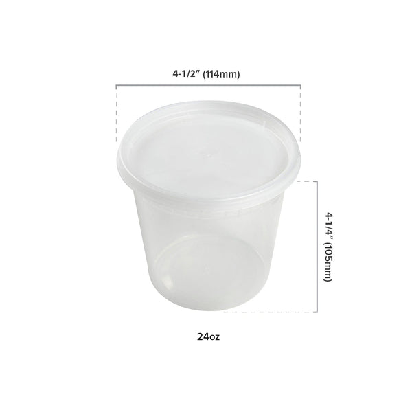 AmerCareRoyal Take-Out/Dine-In/Take Out Containers/Deli Containers 24 oz. Clear Deli Containers and Lids, Case of 240