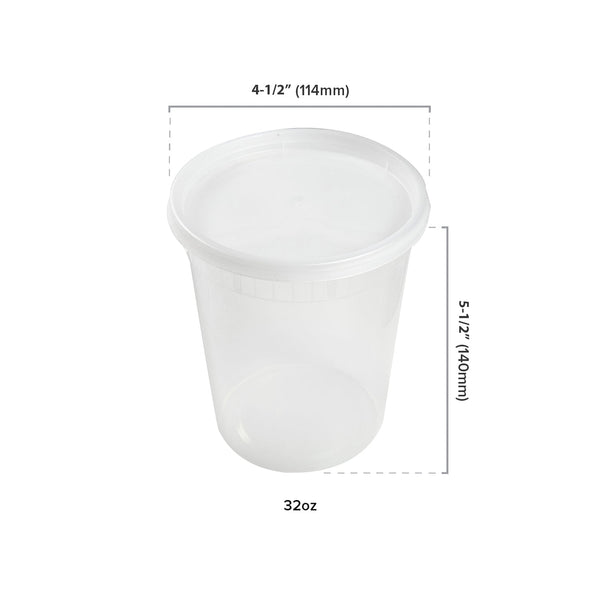 Heavy Weight 32 oz Deli Container with Lids (4 Count)