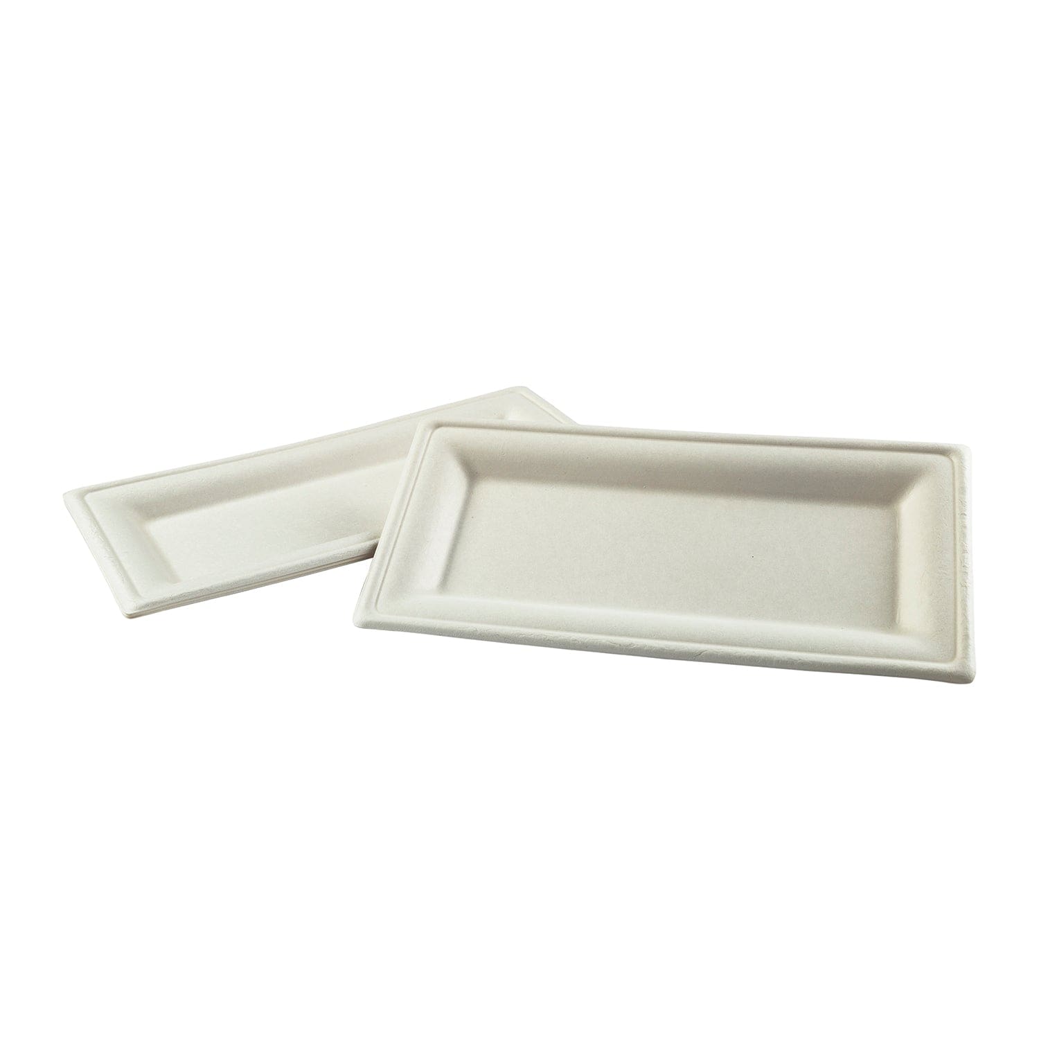 CiboWares.com Take-Out/Dine-In/Disposable Tableware/Disposable Plates 10" x 5" Heavy Molded Rectangle Fiber Plates, Case of 500