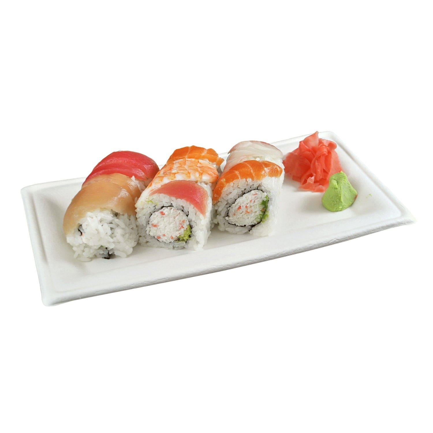 CiboWares.com Take-Out/Dine-In/Disposable Tableware/Disposable Plates 10" x 5" Heavy Molded Rectangle Fiber Plates, Case of 500