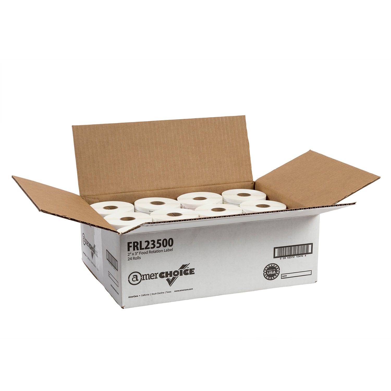 AmerCareRoyal Back of the House/Labels and Dispensers 2" x 3" Food Rotation Labels, Case of 12,000