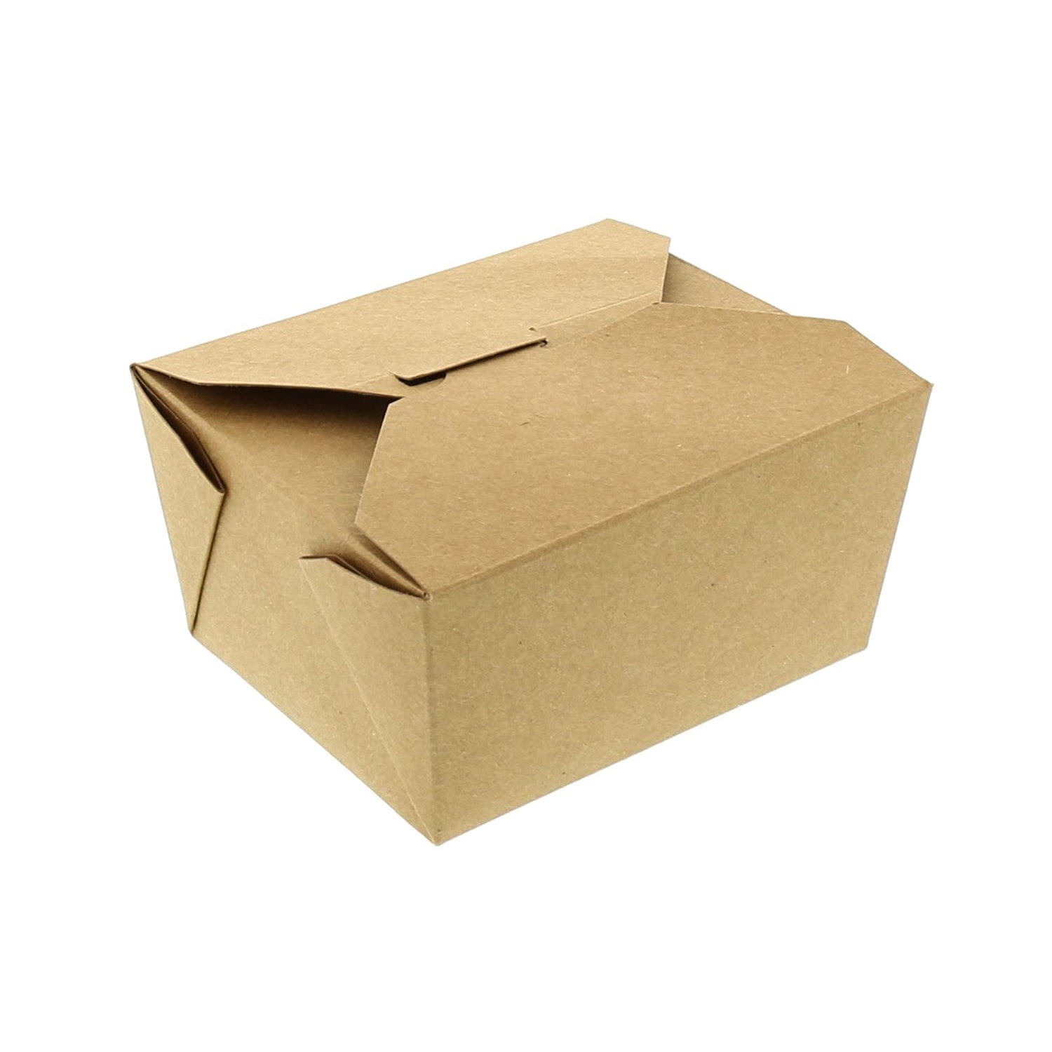#1 Kraft 4-3/8" x 3.5" x 2.5" Folded Takeout Boxes, Case of 450