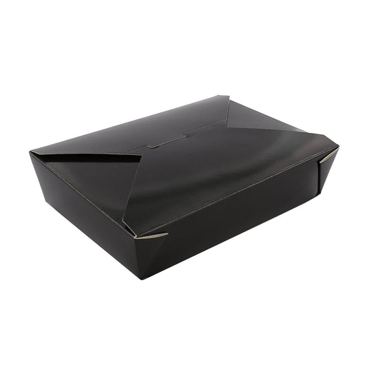 CiboWares.com Take-Out/Dine-In/Take Out Containers/Take-Out Food Boxes #2 Black 7-3/4" x 5.5" x 1-7/8" Folded Takeout Boxes, Case of 200