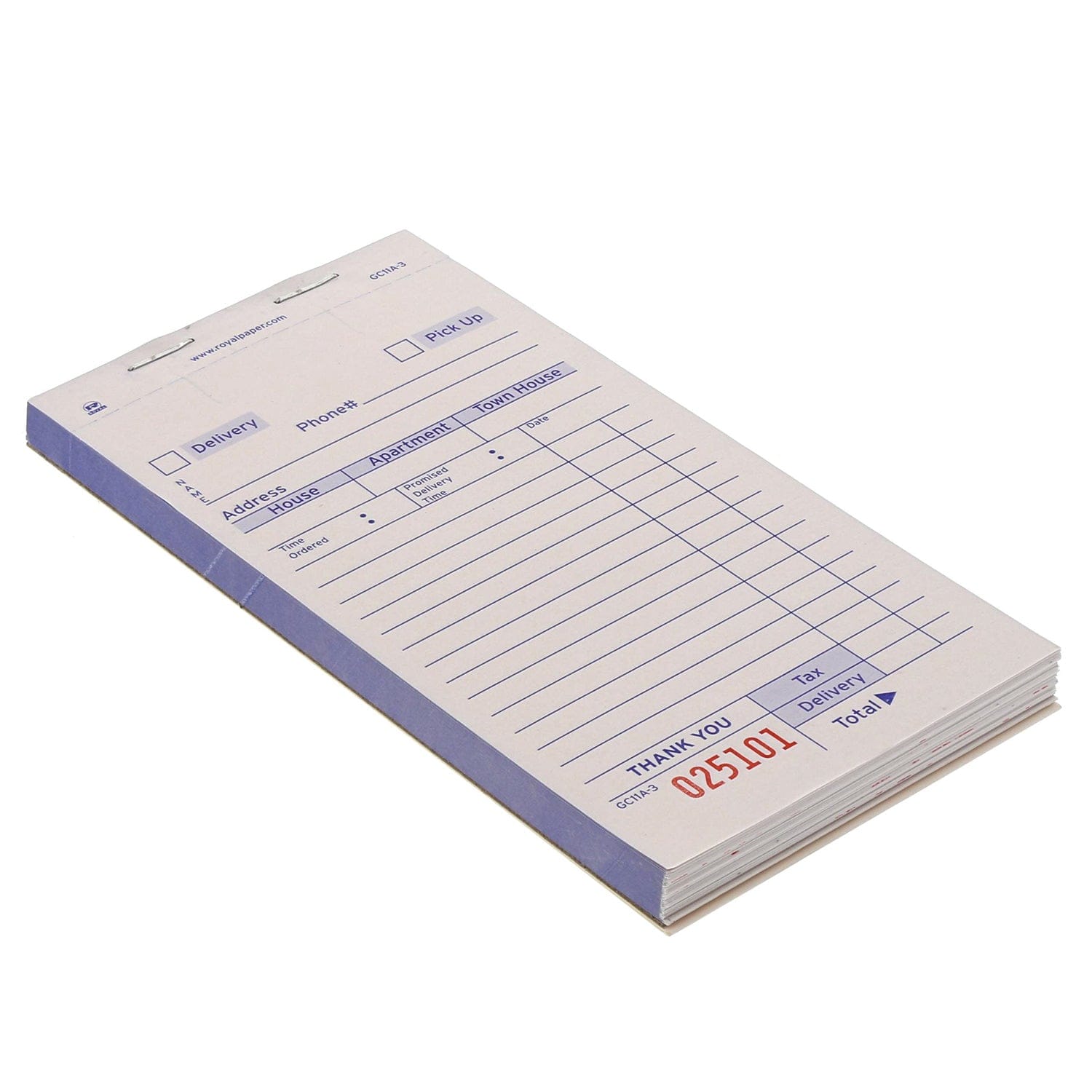 CiboWares.com POS Supplies/Guest Checks and Order Pads/Multiple Copy White Carbonless Delivery Forms-3 Part Booked, 10 & 50 Books
