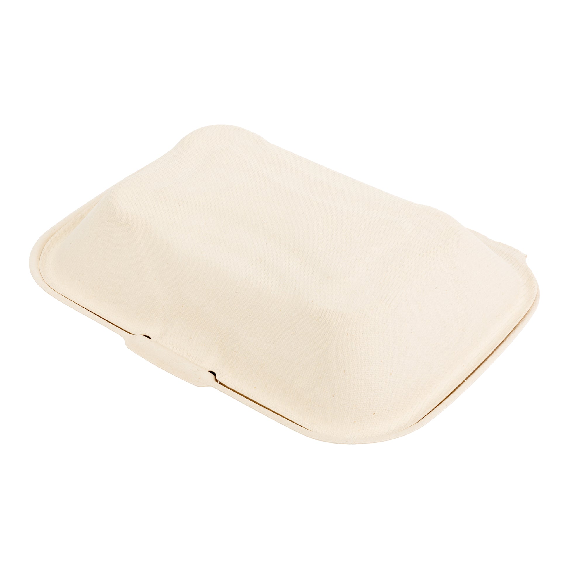 No added PFAS Hoagie Molded Fiber Hinged Lid/Clamshell Container closed view