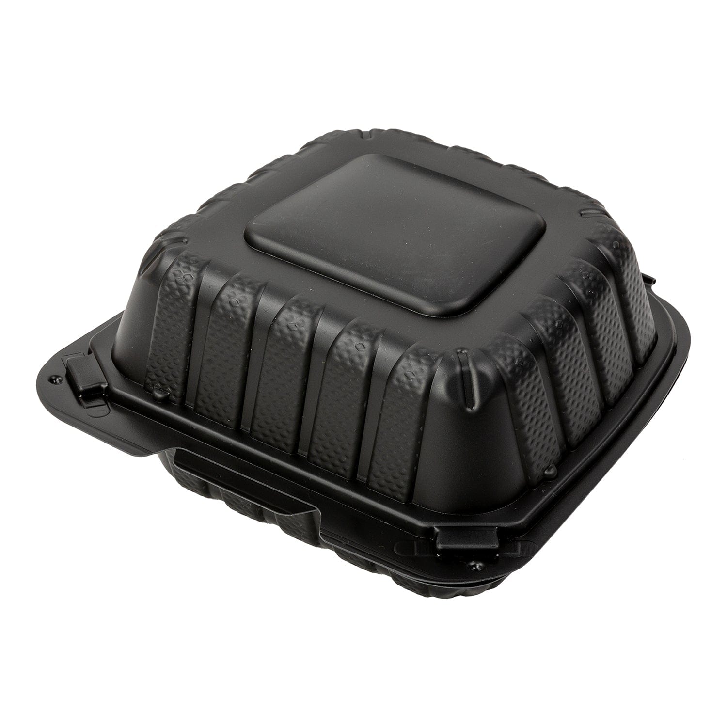 AmerCareRoyal Take-Out/Dine-In/Take Out Packaging/Take Out Food Boxes 6" x 6" x 3" Small Mineral Filled PP Black Clamshell/Hinged Lid Containers, Case of 300