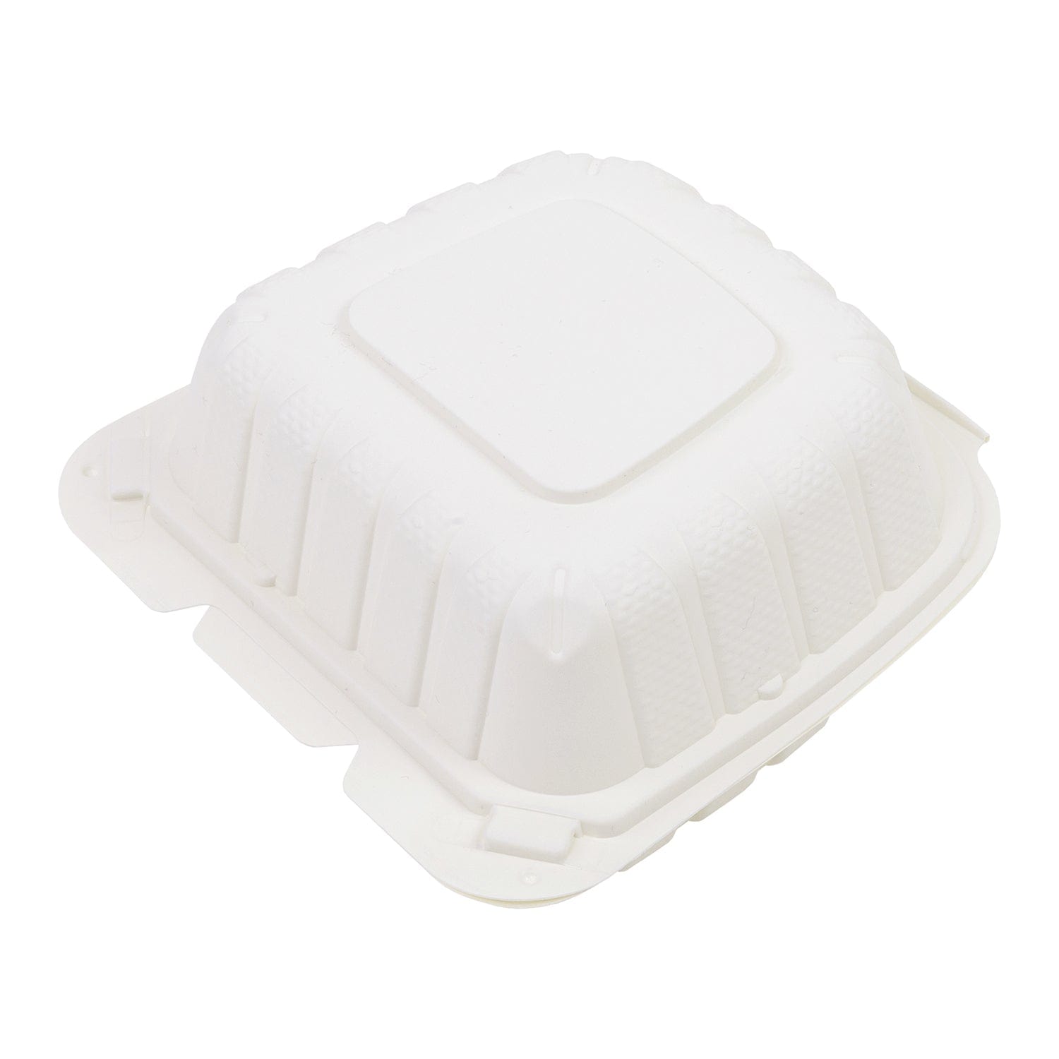 AmerCareRoyal Take-Out/Dine-In/Take Out Packaging/Take Out Food Boxes 6" x 6" x 3" Small Mineral Filled PP White Clamshell/Hinged Lid Containers, Case of 300