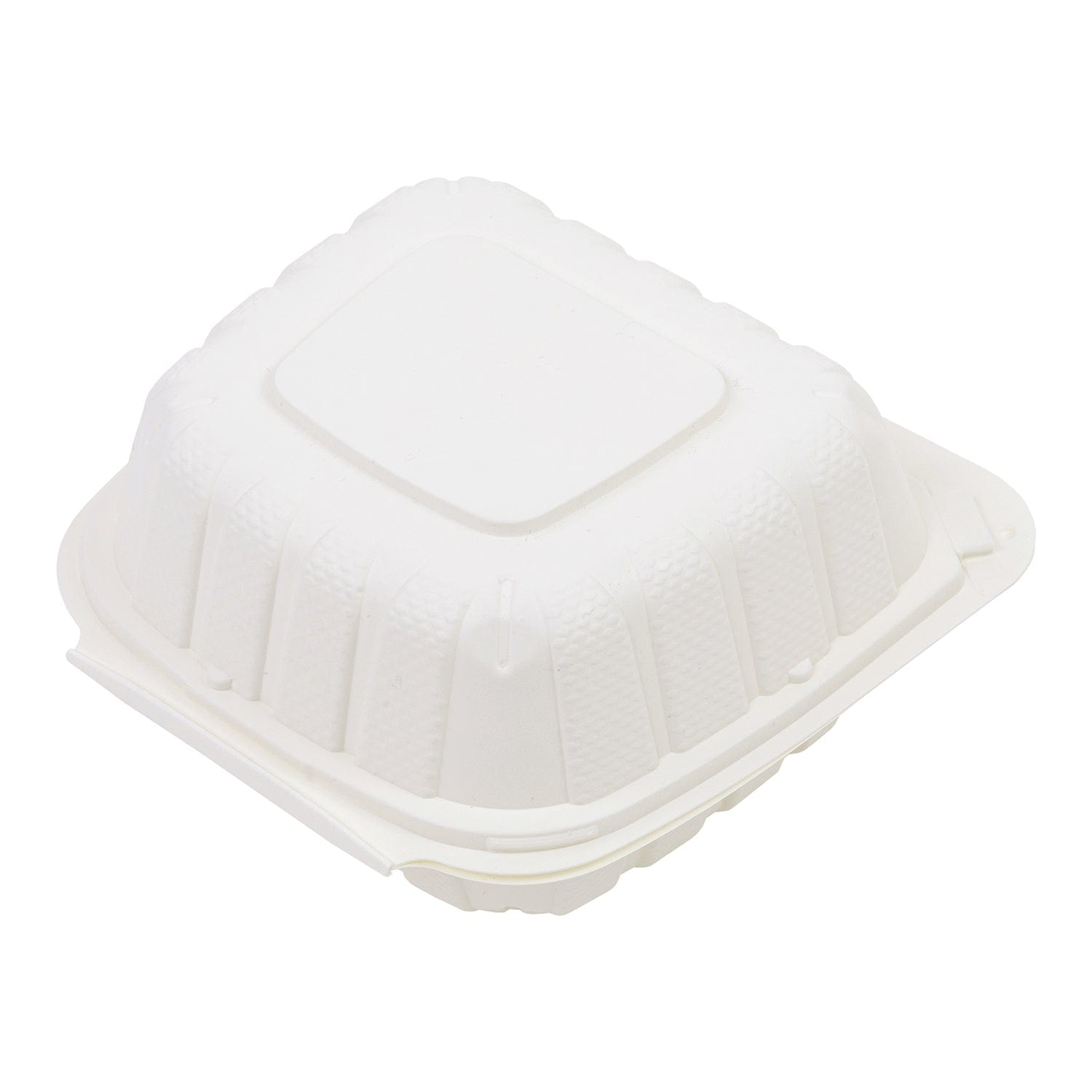 AmerCareRoyal Take-Out/Dine-In/Take Out Packaging/Take Out Food Boxes 6" x 6" x 3" Small Mineral Filled PP White Clamshell/Hinged Lid Containers, Case of 300