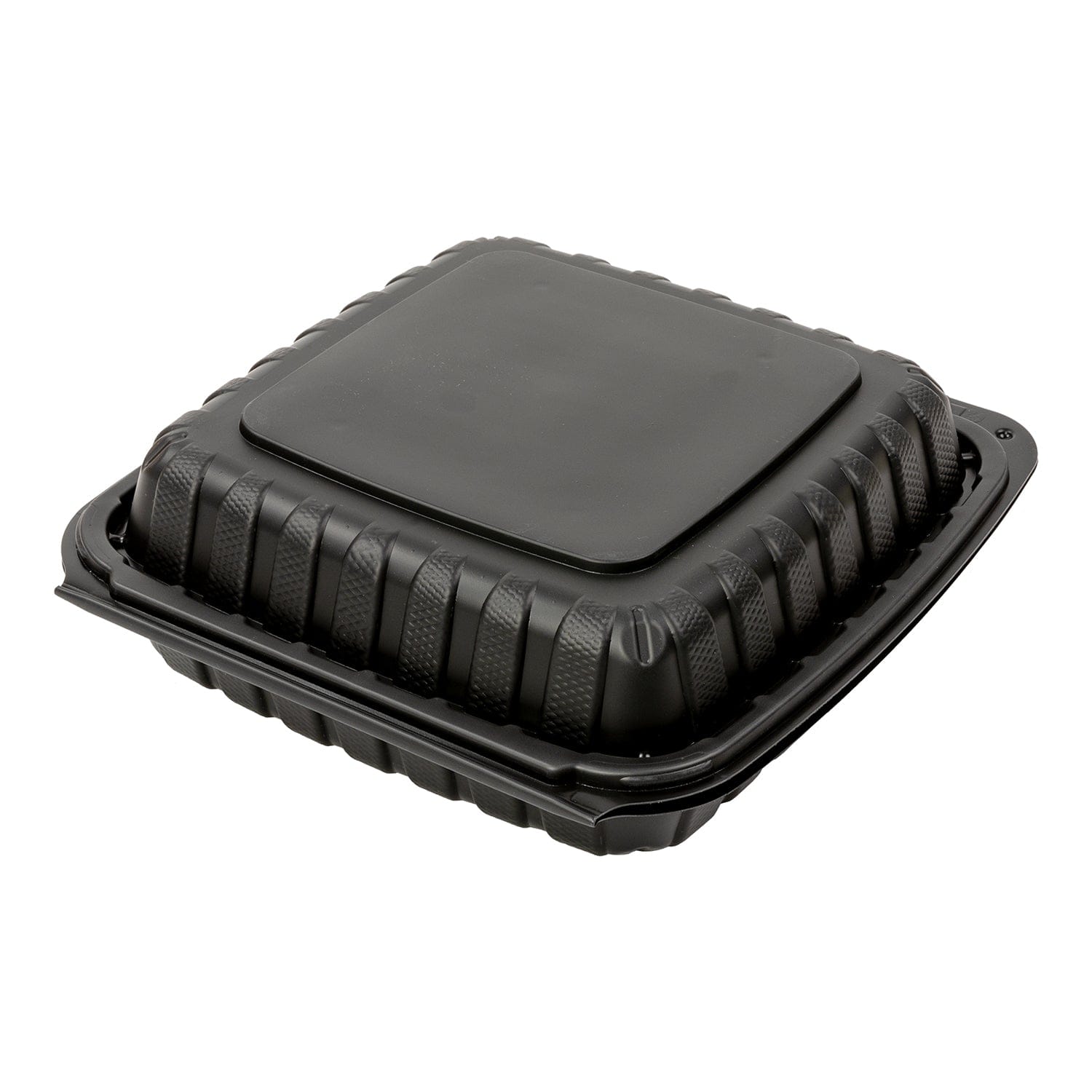 AmerCareRoyal Take-Out/Dine-In/Take Out Packaging/Take Out Food Boxes 9" x 9" x 3" Large Mineral Filled PP Black Clamshell/Hinged Lid Containers, Case of 150 or Pallet (30 Cases)