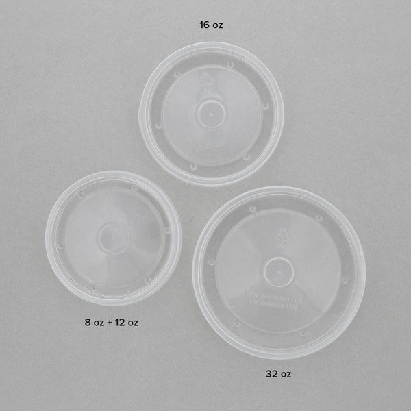 CiboWares.com Take-Out/Dine-In/Take Out Containers/Paper Food Cups Case of 500 32 oz. Clear Vented Plastic Food Container Lids, 25 & 500