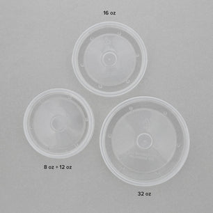 CiboWares.com Take-Out/Dine-In/Take Out Containers/Paper Food Cups Case of 500 16 oz. Clear Vented Plastic Food Container Lids, 25 & 500