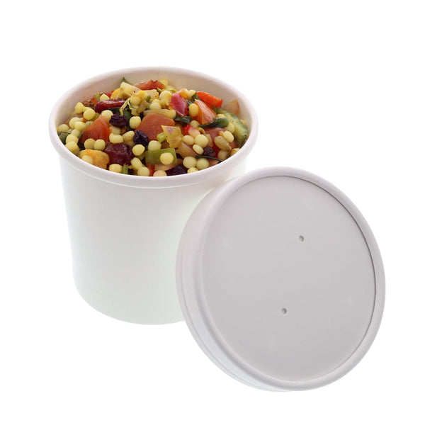 CiboWares.com Take-Out/Dine-In/Take Out Containers/Paper Food Cups 12 oz. White Paper Food Container and Lid Combo, Pack of 250