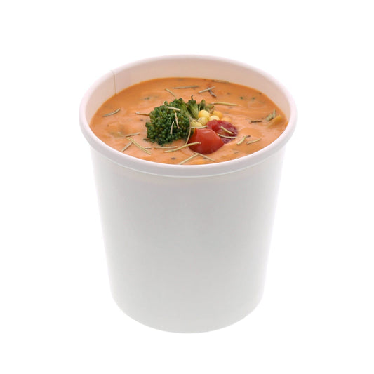 CiboWares.com Take-Out/Dine-In/Take Out Containers/Paper Food Cups Case of 500 16 oz. White Paper Food Containers, 25 & 500