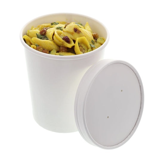 CiboWares.com Take-Out/Dine-In/Take Out Containers/Paper Food Cups 32 oz. White Paper Food Container and Lid Combo, Pack of 250