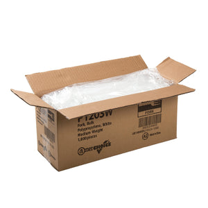 AmerCareRoyal Take-Out/Dine-In/Disposable Cutlery And Utensils/Disposable Cutlery/Disposable Forks Medium Weight White Polypropylene Forks, Case of 1,000