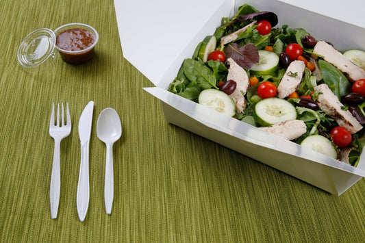 AmerCareRoyal Take-Out/Dine-In/Disposable Cutlery And Utensils/Disposable Cutlery/Disposable Knives Medium Weight White Polypropylene Knives, Case of 1,000