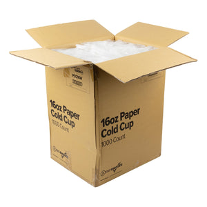 AmerCareRoyal Take-Out/Dine-In/Disposable Beverage Supplies 16 oz 16 oz White Paper Cold Cups. Case of 1,000