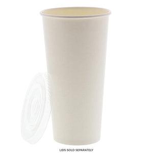AmerCareRoyal Take-Out/Dine-In/Disposable Beverage Supplies 22 oz 22 oz White Paper Cold Cups. Case of 1,000