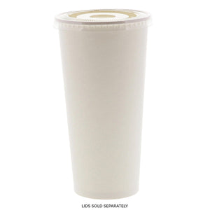AmerCareRoyal Take-Out/Dine-In/Disposable Beverage Supplies 22 oz 22 oz White Paper Cold Cups. Case of 1,000