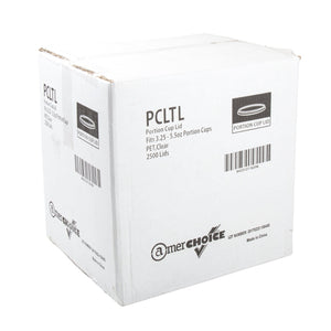 AmerCareRoyal Take-Out/Dine-In/Take-Out Containers/Portion Cups And Lids 3.25/4/5.5 oz. PET Clear Portion Cup Lids, Case of 2,500