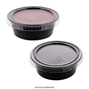 AmerCareRoyal Take-Out/Dine-In/Take-Out Containers/Portion Cups And Lids 1.5 oz. Poly Black Portion Cups, Case of 2,500