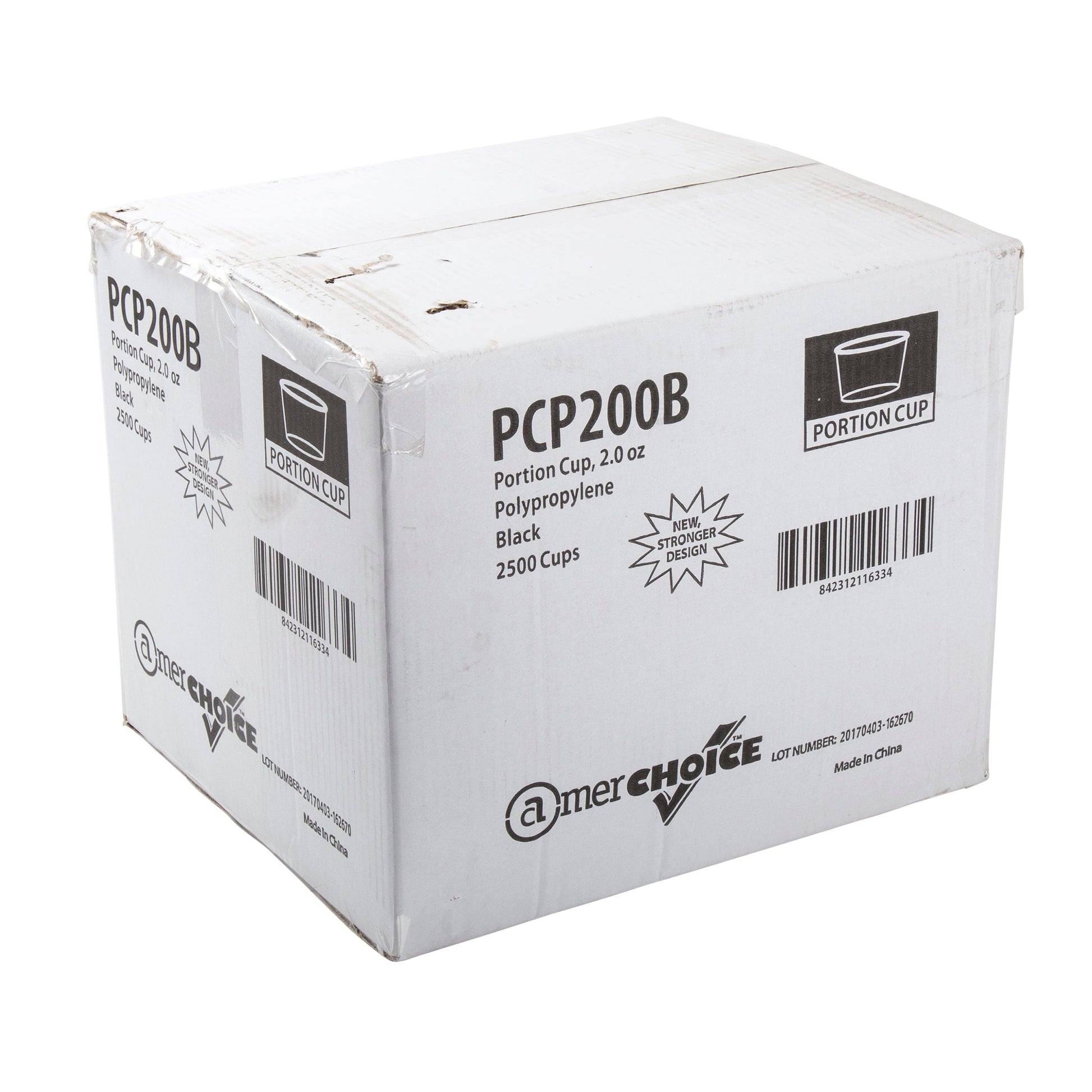 AmerCareRoyal Take-Out/Dine-In/Take-Out Containers/Portion Cups And Lids 2 oz. Poly Black Portion Cups, Case of 2,500